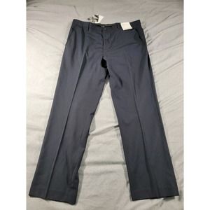 Calvin Klein Pants Body‎ Fit Black Blue Micro Check Flat Front Mens 36x30 NEW
